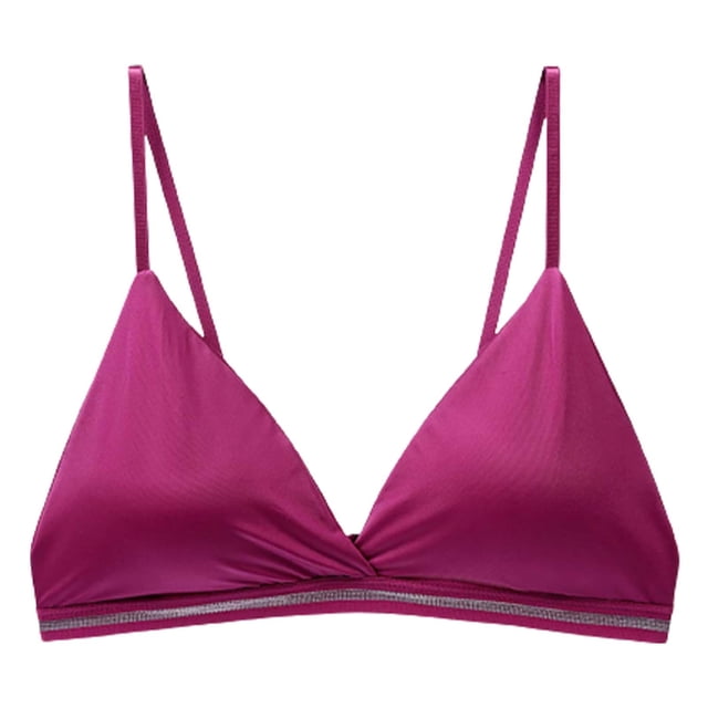 Aayomet Bras for Women No Underwire Bra With Backless Design Wirefree (Red, M)