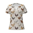 thumbnail image 3 of Naloa Various Chicken Print T-Shirts Short Sleeve V Neck Tees for Women Fashion Tops Trendy Lightweight Soft Casual Summer Outfits Clothes, 3 of 5