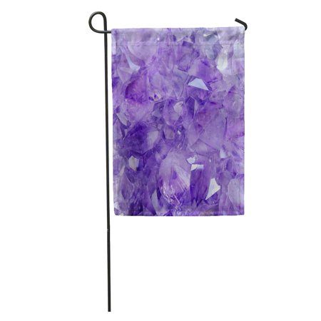SIDONKU Purple Crystal Amethyst Pink Gemstone Stone Gem Nature Jewel Garden Flag Decorative Flag House Banner 12x18 inch