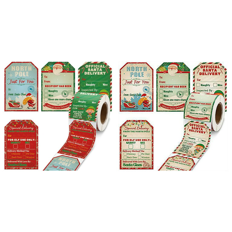 8 Christmas Gift Tags Printable, North Pole Mail Rustic -Press Print Party