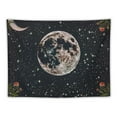 thumbnail image 5 of Fenyluxe  Moonlit Garden Tapestry, Moon Phase Surrounded by Vines and Flowers Black Wall Decor Tapestry 40x30inch, 5 of 6