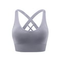 thumbnail image 2 of Bovxnpu Sports Bras for Women, Women Racerback Sports Bras Workout Gym Activewear Bra, Women Yoga Solid Sleeveless Cold Shoulder Casual Tanks Blouse Tops Intimates, 2 of 5