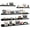 Black, variant on 47 Inch Long Floating Shelves for Wall Set of 5, Rustic Wood Wall Shelves for Bathroom, Bedroom, Kitchen, Living Room Storage and Decoration, Brown Picture Ledge