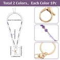 thumbnail image 2 of 1 Box 2Pcs ID Badge with Lanyard Beads ID Badge Chain Necklace Natural Amethyst Stone Bead Quartz with Swivel Lobster Clasps, 2 of 7