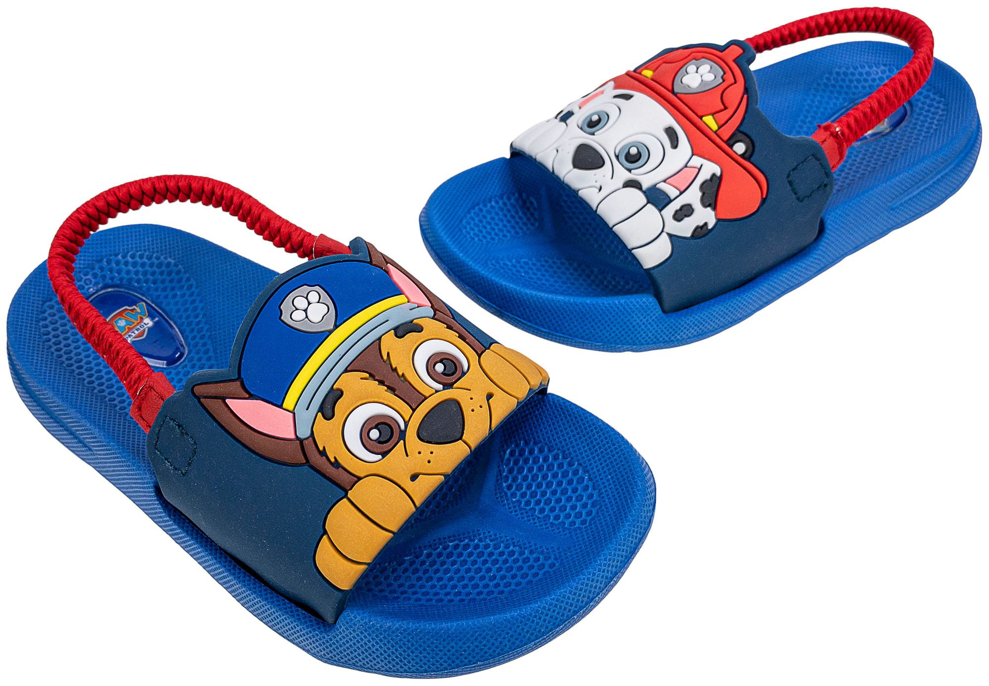 Paw Patrol Chase & Marshall Blue Childrens Slip On Clogs Beach Sandals Shoes 