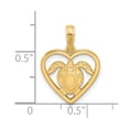 thumbnail image 2 of Auriga Fine Jewelry 14K Yellow Gold Turtle in Heart Pendant for Women, 2 of 6