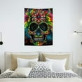 thumbnail image 5 of Creowell Skull Flower Crown Tapestry Wall Art for Home Decoration 30*40in, 5 of 5