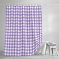 thumbnail image 4 of Shower Curtains for Bathroom-72"x72",Purple White Checkered Plaid Waterproof Bath Curtain Grommet Shower Curtain Set with Hooks, 4 of 9