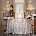 thumbnail image 4 of GFDYREE Sequin Tablecloth, Round, 72", Silver, 4 of 6