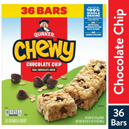 Quaker Chewy Granola Bars Chocolate Chip 36 Pack