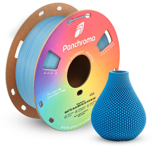 Filamento PLA mate Polymaker Panchroma de doble color, azul glaciar mate (azul hielo) filamento de impresión 3D de 1,75 mm, filamento PLA para impresora 3D, se adapta a la mayoría de impresoras 3D FDM