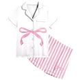 thumbnail image 1 of Ensemble de Pyjama à Rayures pour Filles – Pyjama à Manches Courtes pour Tout-Petits et Enfants pour le Printemps et l'Été, 1 of 3