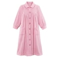 thumbnail image 3 of Forro polar de felpa Robe Collections Etc con botones en la parte delantera y bolsillos, 3 of 5
