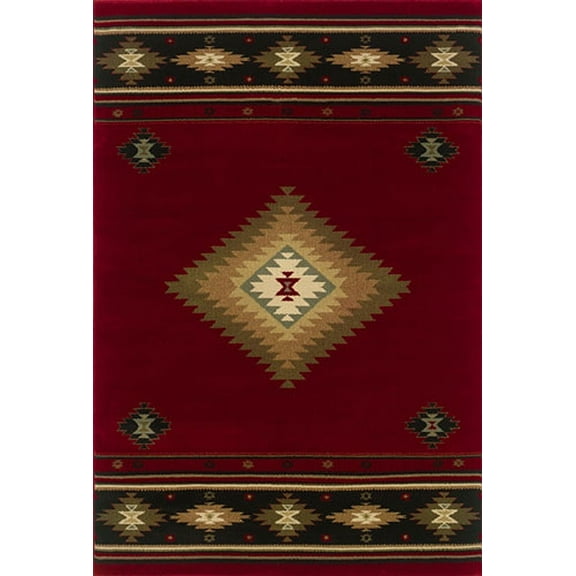 Oriental Weavers Hudson Area Rug 087K1 Red Southwestern 1' 10" x 3' 3" Rectangle