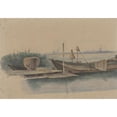 thumbnail image 3 of Willem Gruyter jr 14x11 Black Modern Framed Museum Art Print Titled - Scaffolding with Fishermen (1852), 3 of 5