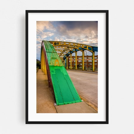 Howard Street Bridge - Baltimore Maryland Photography Black Framed Wall Art Print 24 x 36 inches