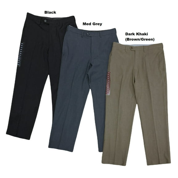 Haggar Men's Stretch Expandable Waist Travel Performance Dress Pants, Classic (Med Grey, 40x32)