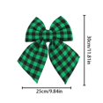 thumbnail image 4 of Green Black Plaid Christmas Bow, 11.81 x 9.84 Inch Velvet Hanging Bow for Christmas Tree, Wreath, Mantel, Door & Holiday Party Decor, 4 of 7