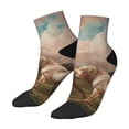 thumbnail image 2 of Bingfone Three Horses Oil Painting Design Patterned Men'S Women'S Casual Cotton Socks, 2 of 9