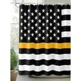 thumbnail image 2 of Thin Gold Shower Curtain, Line Dispatchers Dispatch Communications Officer American Flag Waterproof Shower Curtain Set with 12 Hooks Lightweight Fabric Shower Curtains for Bathroom 60x72 Inches, 2 of 6