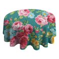 thumbnail image 4 of Pioneer Flower Floral Print Pattern Round Tablecloth 60"x60",Wrinkle Wipeable Table Cloth for Kitchen Dining Room Picnic Patio Party, 4 of 6