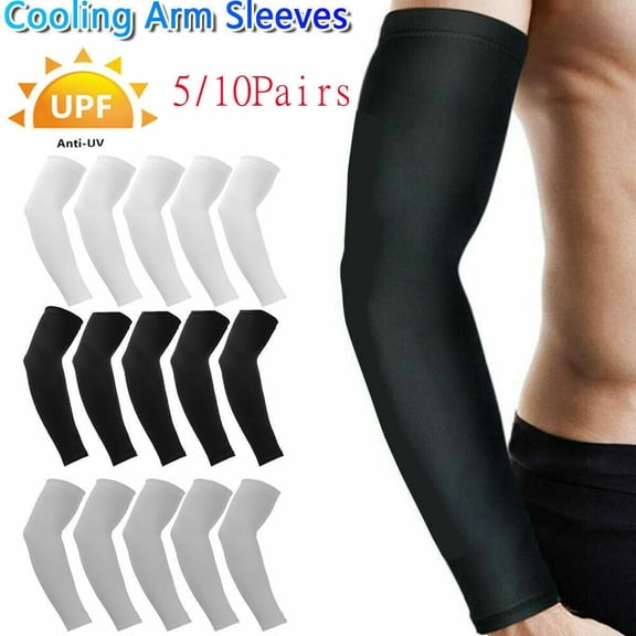20 Pairs black Cooling Arm Sleeves UV Protection Warmers Sleeves for Men&Women,For Running, Cycling, Hiking, Golf