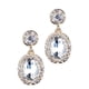 thumbnail image 2 of Pendientes colgantes ovalados de lujo con purpurina y diamantes de imitación para bodas, fiestas, graduaciones, joyas elegantes. Blanco, 2 of 6
