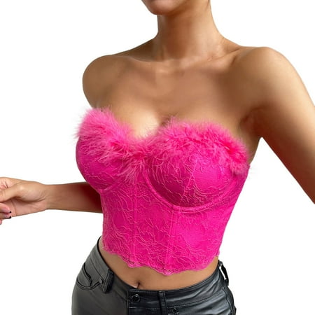 Ramiter Lingerie for Women Plus Size Dry Running Underwear Woman Shockproof Size Large with String Bras Quick Fitness L Hot Pink