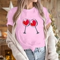 thumbnail image 2 of Diufon Hauts de la Saint-Valentin pour Femmes Décontracté Manches Courtes Col Rond Pull Chemise Imprimé Graphique Mignon Tendance, 2 of 5
