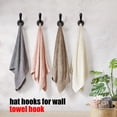 thumbnail image 2 of Ganchos de pared para abrigos, llaves, sombreros, toallas, bolsos, ganchos para colgar bolsos, dobles, resistentes para pared, baños, puertas, paquete de 4, color negro, 2 of 5