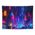 thumbnail image 5 of ONETECH   Punk Cityscape Tapestry, UV Reactive Japanese Anime Tapestry Neon Futuristic Skyscraper City Style Landscape Tapestry for Bedroom Apartment Dorm Living Room Party Decor, 5 of 7
