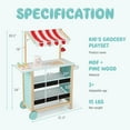 thumbnail image 3 of Costway Kids Ice Cream Cart Wooden Toddler Farmers Market Stand W/ Chalkboard & Storage, 3 of 11