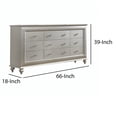 thumbnail image 4 of 9 Drawer Spacious Desser with Mirror Beveled Pulls and Bun Feet, Silver, 4 of 6