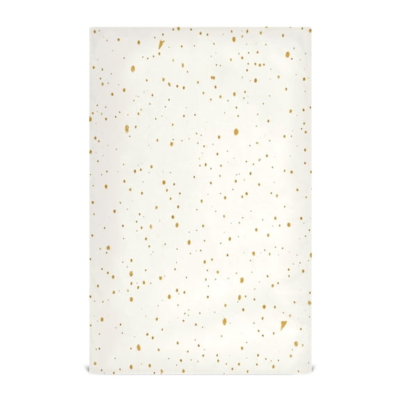 Gold Dots Pattern Decorative Waffle Towel Kitchen Dishcloth 28x18in Multi-Use Tea Towel