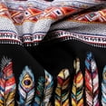 thumbnail image 6 of GUZOM Mens Boho Feather Print Short Sleeve Shirt, Relaxed Fit Button Down, Ethnic Geometric, Breathable Stretch, for Vacation Beach,Size M, 6 of 7