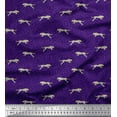 thumbnail image 1 of Soimoi Purple Cotton Voile Fabric Leopard Animal Skin Printed Fabric 1 Yard 56 Inch Wide, 1 of 3