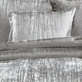 thumbnail image 2 of Benjara Queen Size 7 Piece Fabric Comforter Set with Crinkle Texture, Silver, 2 of 5