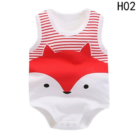 

HitUpon Unisex Baby Cotton Sleeveless Bodysuits Newborn Baby Boy Girls Sleeveless Cotton Summer Romper Jumpsuit Clothes