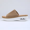 thumbnail image 4 of Pennysue Women's Air Cushion Knit Sandals Brown Lightweight Platform Slide Sandals 11M, 4 of 7