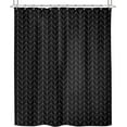thumbnail image 6 of Herringbone Chevron Shower Curtain Extra Long 72x84 Inch Black Geometric Striped Modern Fashion Panel Decor Fabric Bathroom Set Polyester Waterproof 12 Pack Hooks, 6 of 6