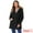 Black, variant on Unique Bargains Women Windproof Winter Parka Puffer Coat with Faux Fur Hood XL Dark Red
