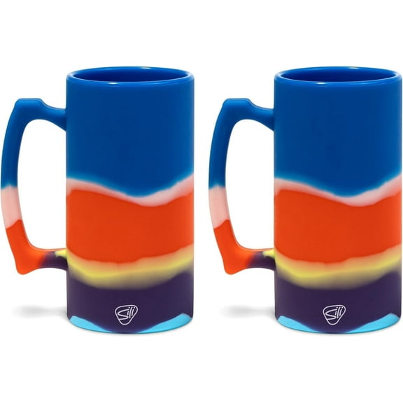 Silipint: 28oz Silicone Beer Stein, Unbreakable, Non-Toxic, Dishwasher Safe - Pack of 2, Drippy