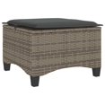 thumbnail image 4 of vidaXL Tabourets de Jardin avec Coussins 2 Pcs Gris 55x55x36 cm Poly Rotin, 4 of 5
