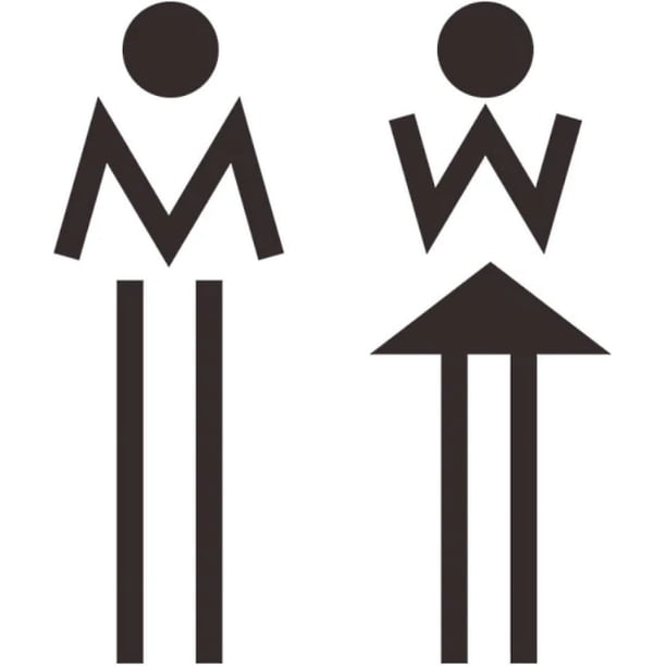 Pegatina para puerta de baño de hombre y mujer, fondo de letrero de inodoro, papel tapiz para decoración del hogar, pegatinas de pared de individualidad extraíbles - -