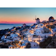 FKG Adult Jigsaw Puzzle Sunset View Santorini Skyline Cliffs Greece 500-Pieces