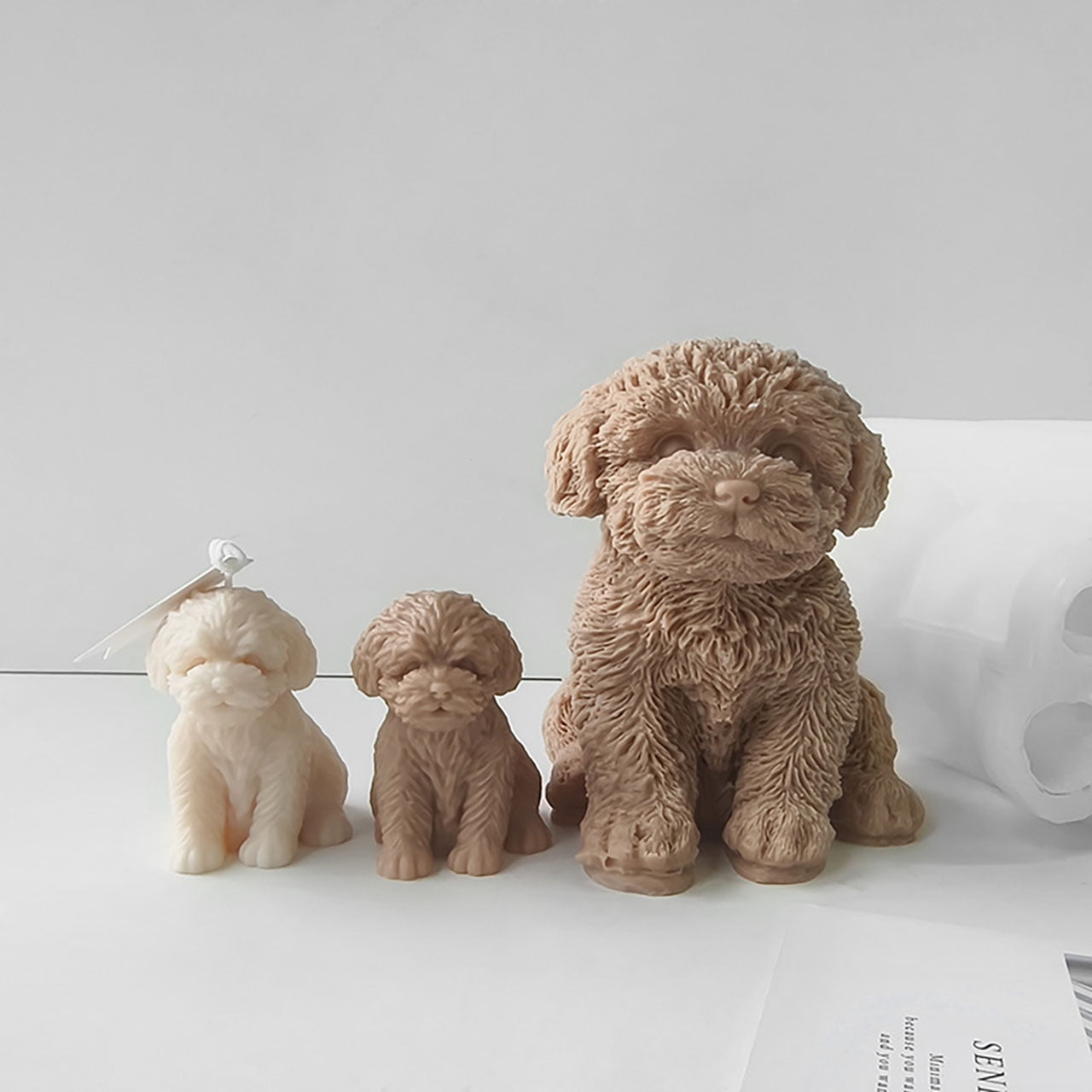 Cute Teddy Dog Candle Mold, Dog Silicone Mold, Animal Resin Mold for Soap Soy Wax Epoxy DIY Handcraft Home Ornaments Wedding Party Decoration Birthday Gifts