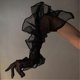 thumbnail image 4 of Sheer Lace Tulle Gloves Elbow Length Full Finger Lace Gloves Wedding Props, 4 of 5