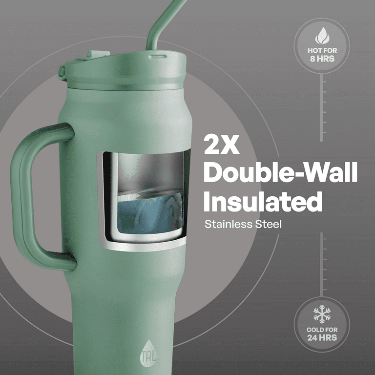 ホーロートラッシュ缶グリーン TAL Stainless Steel Basin Travel Mug with Silicone Straw 30