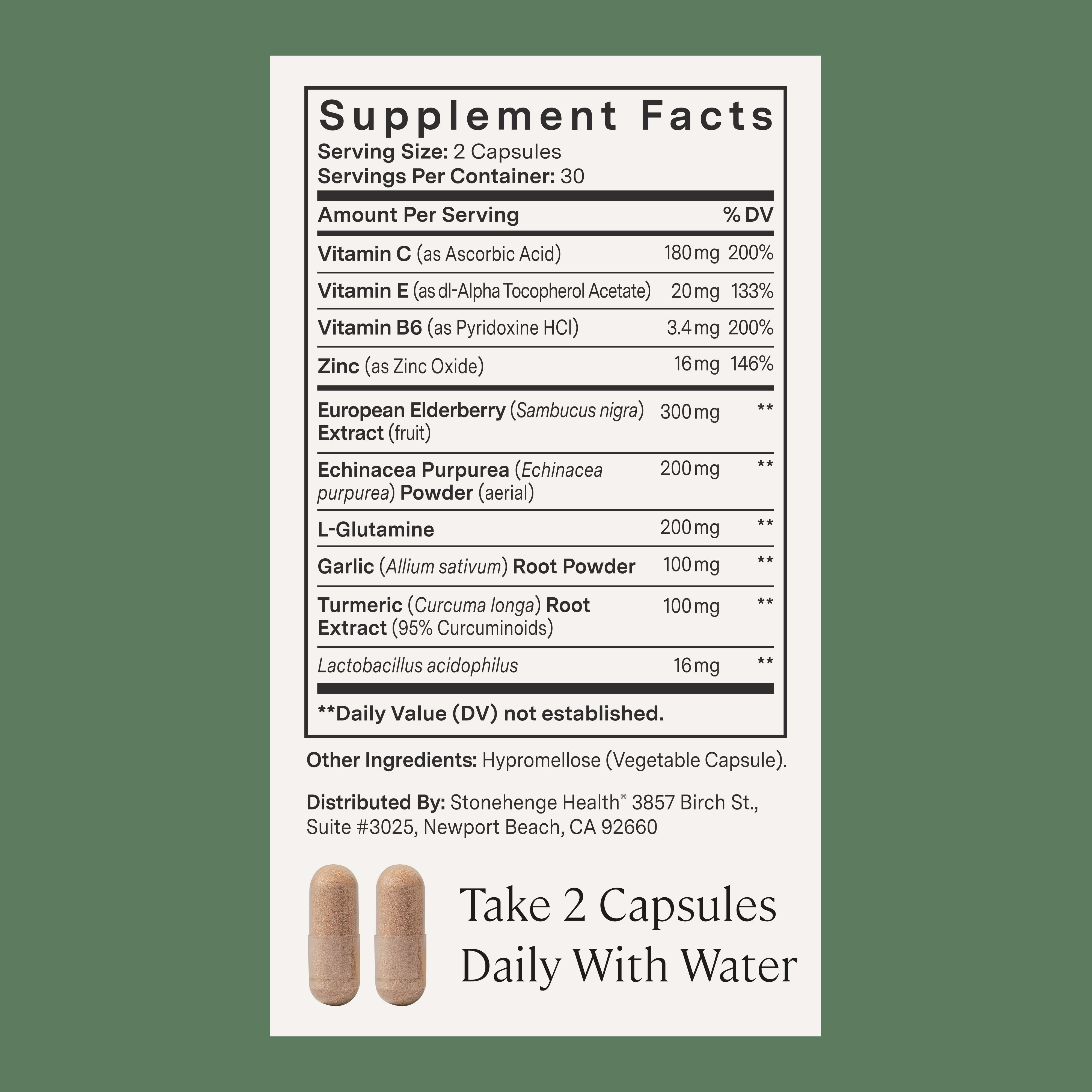 Stonehenge Health Dynamic Immunity Daily Supplement 10-in-1 Immune System Boosters Zinc, Vitamin C, Probiotic