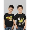 thumbnail image 4 of Paw Patrol Rubble Digging 4th Birthday Shirts Pack Nickelodeon Toddler T-Shirts Black 4T / Black 4T, 4 of 6